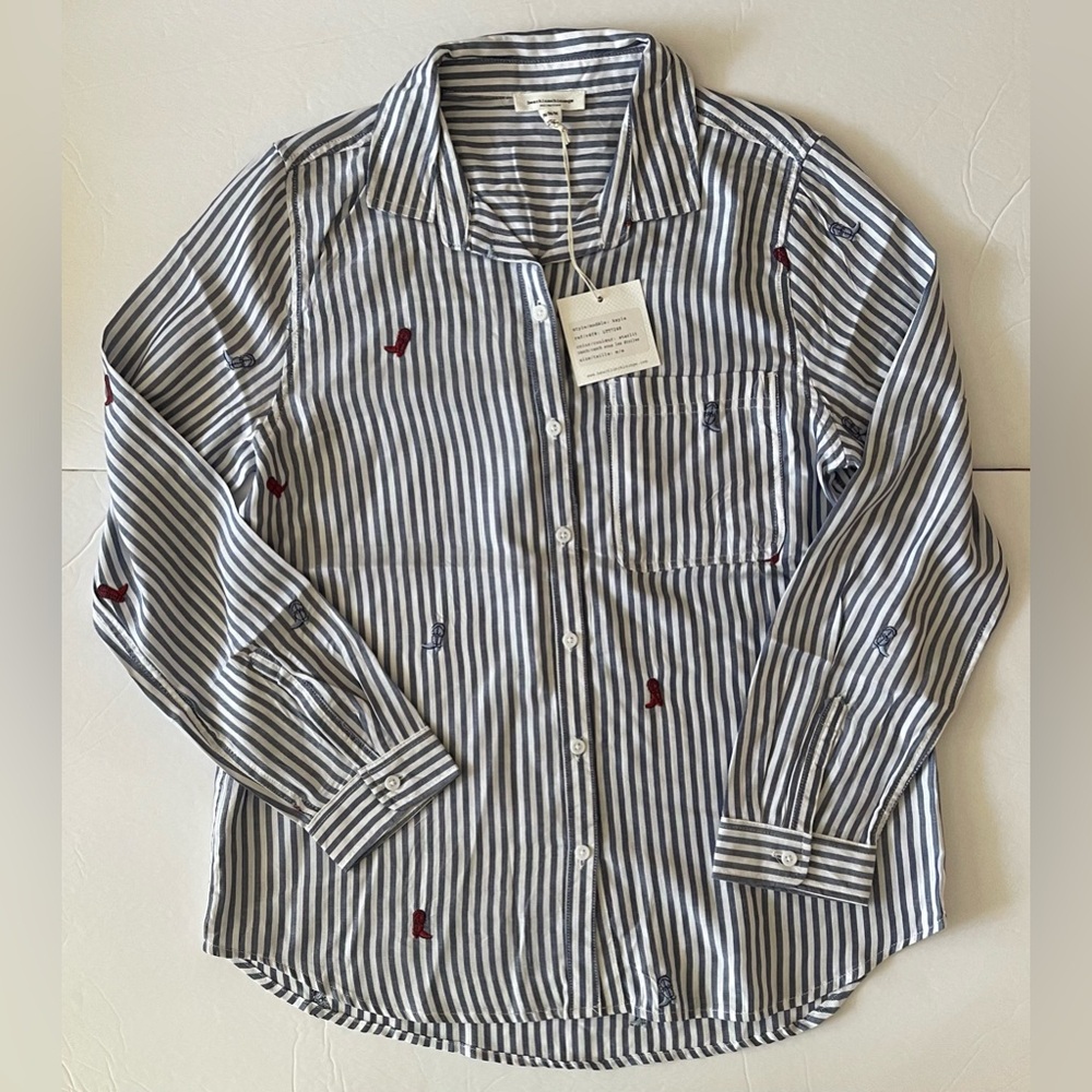 NWT women's button down shirt Beach Lunch Lounge (M) MSRP $130